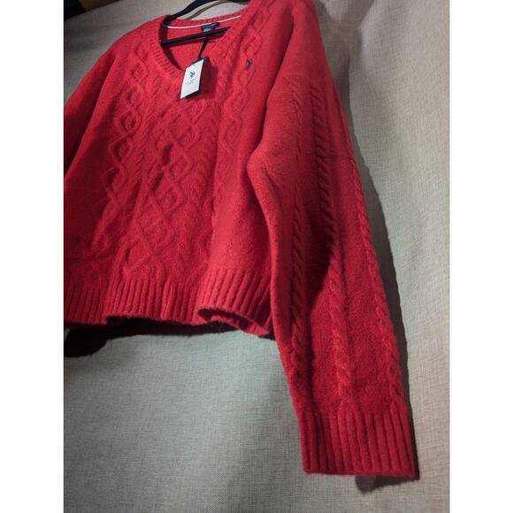 US Polo Assn Sweater Red V Neck XXXL NWT - Picture 3 of 5